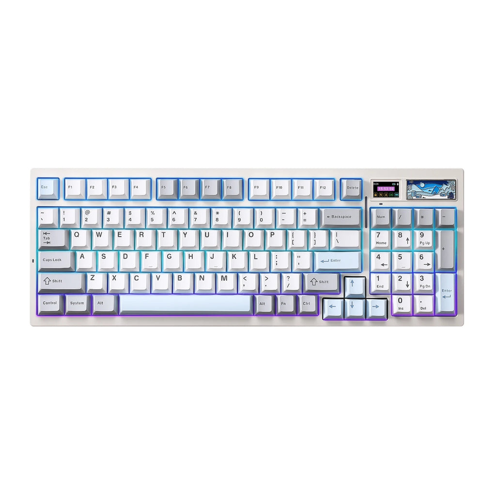 YUNZII Wireless Mechanical Gaming Keyboard with Smart LCD Display