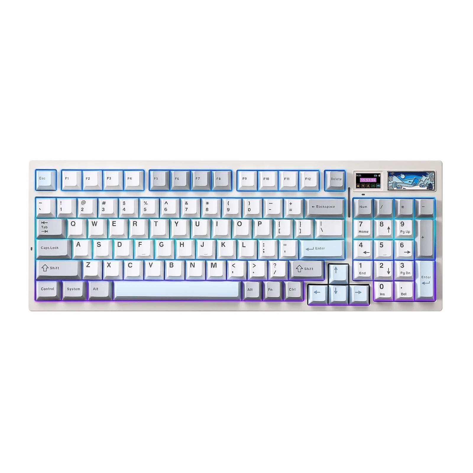 YUNZII Wireless Mechanical Gaming Keyboard with Smart LCD Display