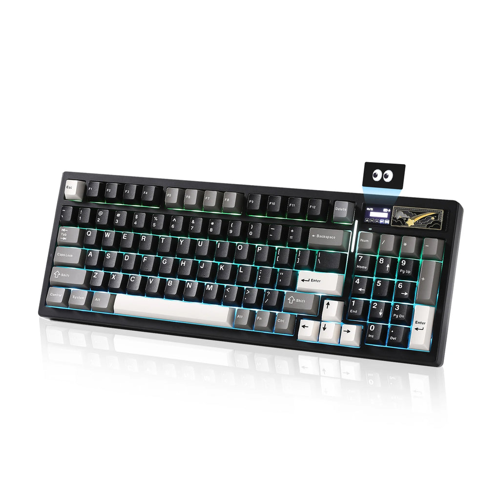 YUNZII Wireless Mechanical Gaming Keyboard with Smart LCD Display