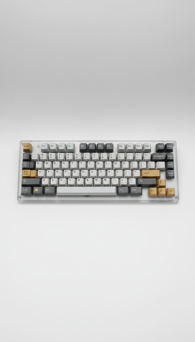 Frosted Silver Full-Size Polycarbonate Keyboard