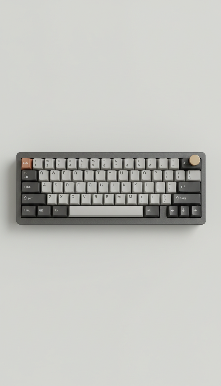 Graphite 65% Keyboard With Champagne Knob