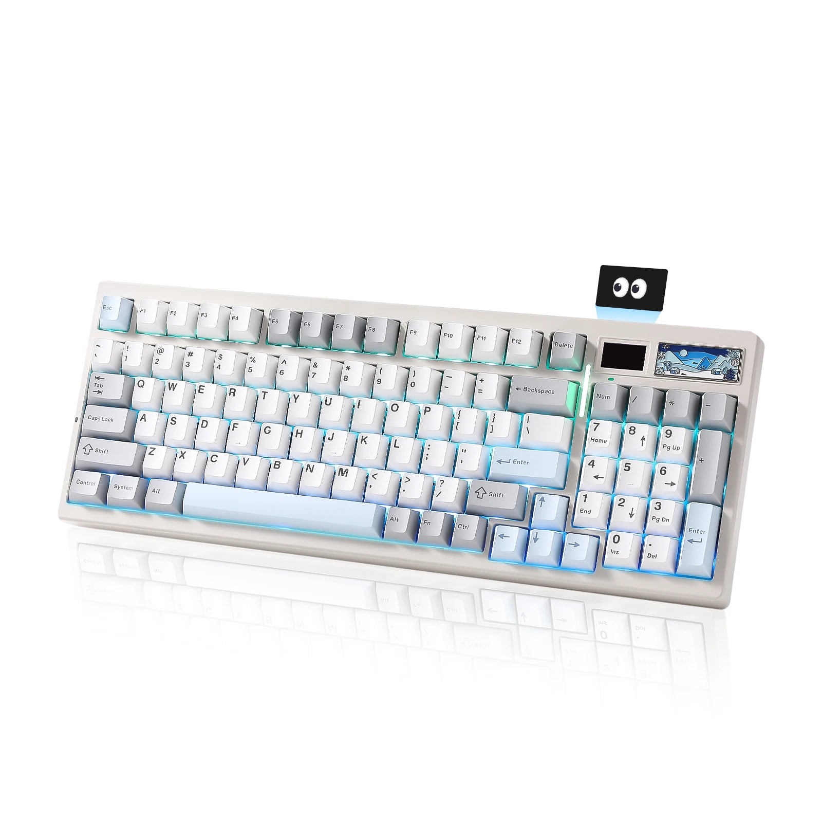 YUNZII Wireless Mechanical Gaming Keyboard with Smart LCD Display